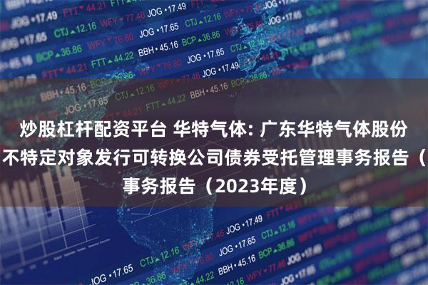 炒股杠杆配资平台 华特气体: 广东华特气体股份有限公司向不特定对象发行可转换公司债券受托管理事务报告（2023年度）