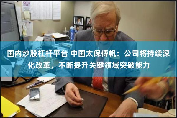 国内炒股杠杆平台 中国太保傅帆：公司将持续深化改革，不断提升关键领域突破能力