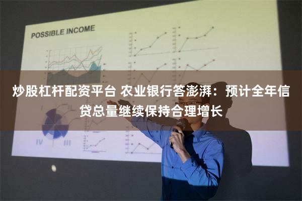 炒股杠杆配资平台 农业银行答澎湃：预计全年信贷总量继续保持合理增长